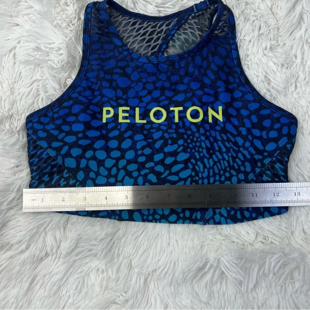 PELOTON wild‎ kite high neck sports bike bra Blue Black Butterfly Size Small